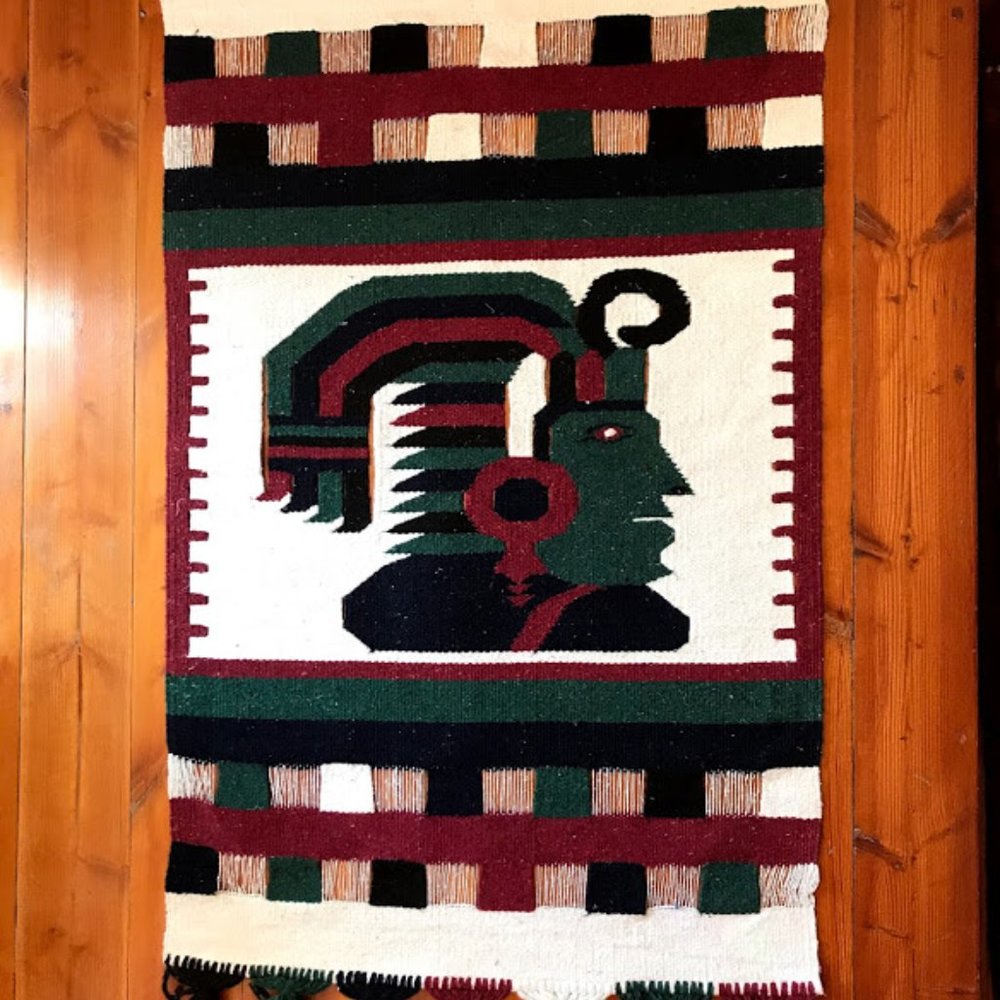Big Vintage Mexican Woven Textile Art Wall Hanging